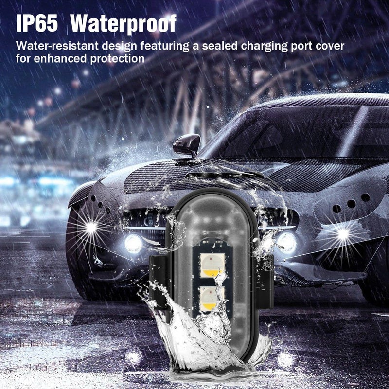 Aukmak 6PCS Wireless LED Strobe Lights with Remote Control, 8 Colors Rechargeable Led Lights Anti-Collision LED Emergency Warning Lights for Car Motorcycle Bike Drone Aircraft - Image 4